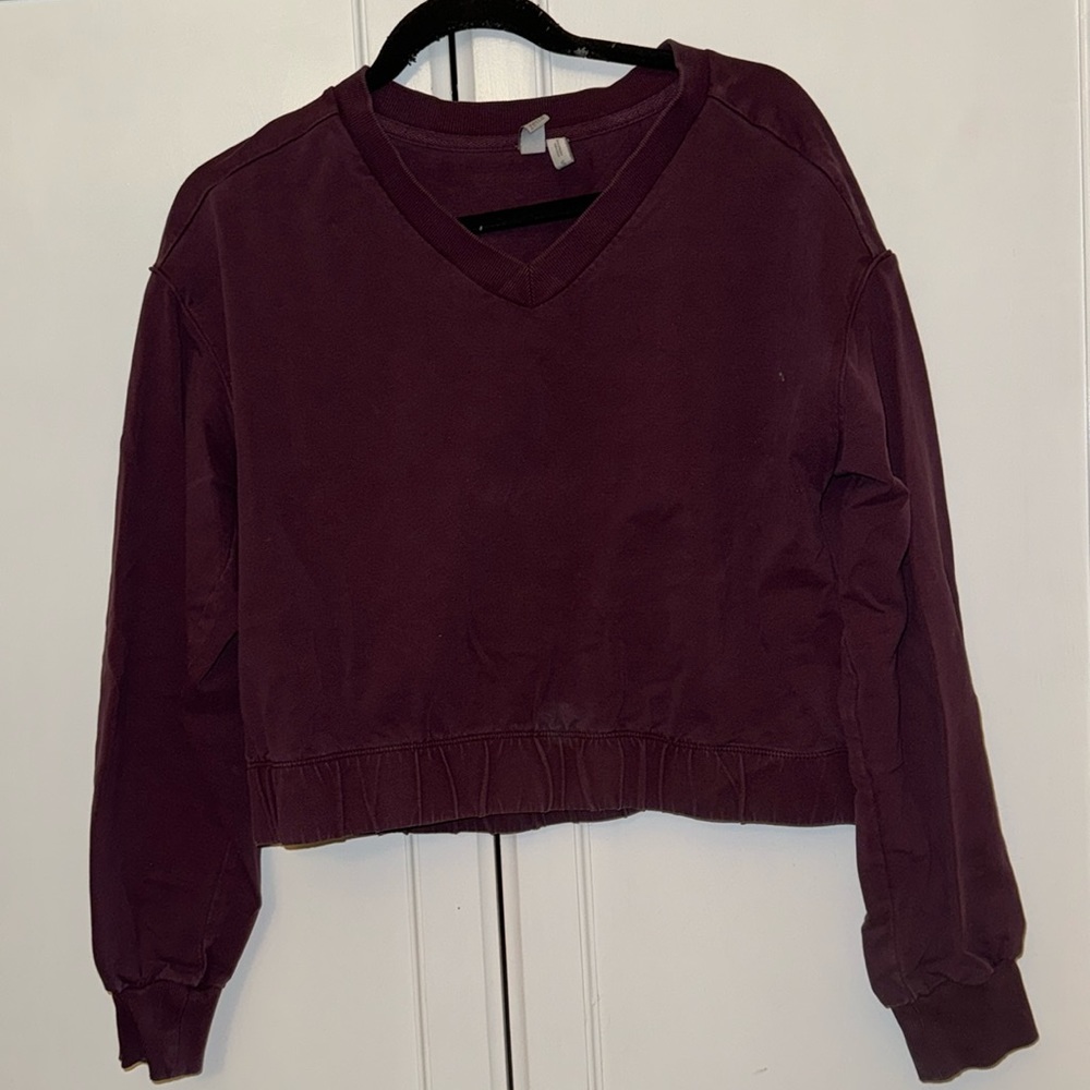 Z by Zella Acid Wash Crop Athletic Sweater
